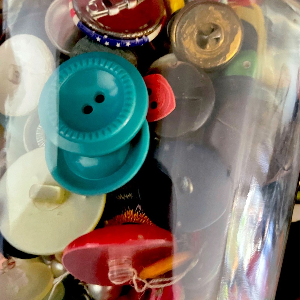 Vintage jar of buttons